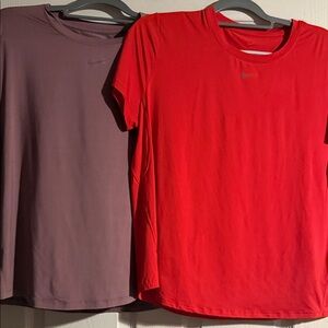 Nike Vibrant Red and Soft Purple Tees